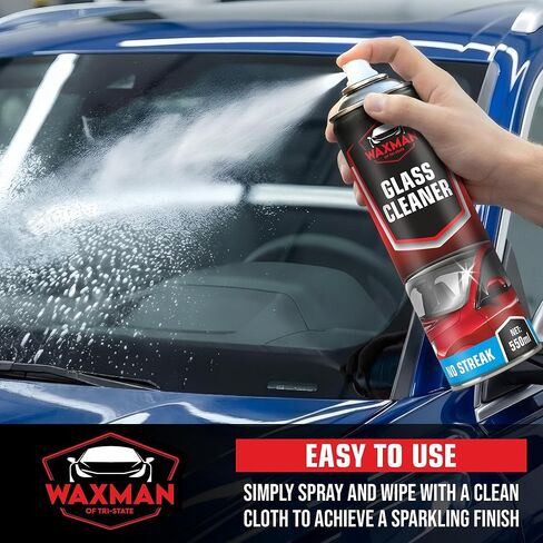 Car Glass Cleaner Foam - Streak-Free Windshield Cleaner Spray - Safe for Tinted Windows - Fast Drying No Drip Formula for Crystal Clear Visibility - 18.6 oz in Saudi Arabia
