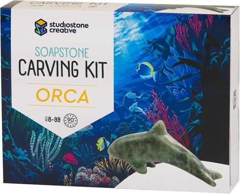 STUDIOSTONE CREATIVE DIY Arts & Crafts Carving Kit Kids Adults Orca Sculpture Soapstone in Saudi Arabia
