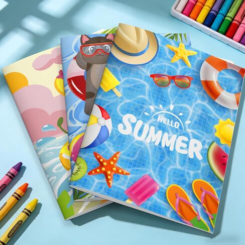 Fruitful Jewelry Hawaii Coloring Books, 16pcs Summer Pool Coloring Books and 12pcs Summer Party Decorations Pencils, Summer Beach Coloring Books for Luau Party Favors Fillers Pool Party Decorations in Saudi Arabia