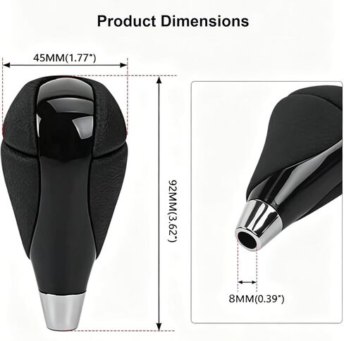 Black Leather Automatic Gear Shift Knob Shifter Handle for Lexus IS250 IS350 ES300 ES350 GS300 GS350 LS430 LS460 LS600h RX350 RX450h CS200h (Black) in Kuwait