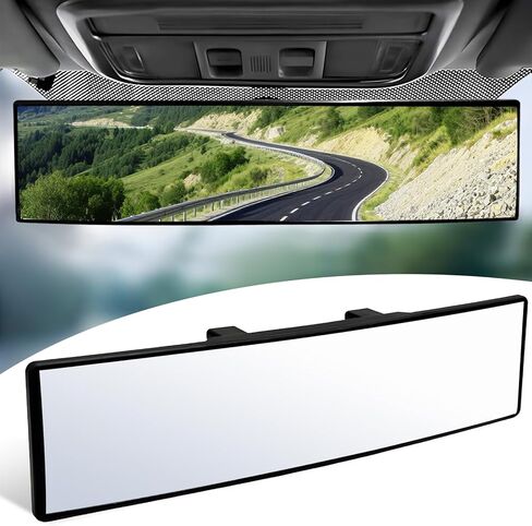 Car Rearview Mirror, 11.4 Inch Panoramic Convex Auto Rear View Mirror for Reducing Blind Spot, Universal Clip-on Wide Angle Anti-Glare Interior Mirrors for Cars Trucks SUVs in Saudi Arabia