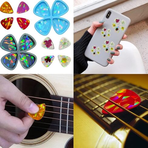 Handmade Crafts, Guitar Pick Mold for Resin Casting Silicone Resin Jewelry Mold Triangle Epoxy Resin Mold for Resin Artwork in Saudi Arabia
