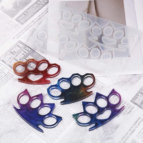 Generic قالب المفصل، 4 قوالب سيليكون بتصميمات فريدة للصب، مع شكلين للمفاصل، قابلة لإعادة الاستخدام ومرنة، لسلاسل المفاتيح والمجوهرات اليدوية لتزيين المنزل (B) in Kuwait