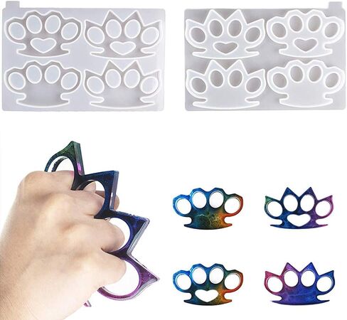 Generic قالب المفصل، 4 قوالب سيليكون بتصميمات فريدة للصب، مع شكلين للمفاصل، قابلة لإعادة الاستخدام ومرنة، لسلاسل المفاتيح والمجوهرات اليدوية لتزيين المنزل (B) in Kuwait