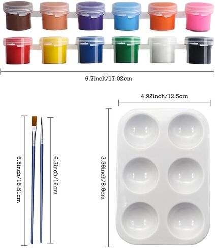 300 Pcs Mini Acrylic Paint Strips Set, 20 Pack 3ml 12 Colors Paint Bulk with 40pcs Brushes and 20 pcs Palettes, Adult Paint Set Waterproof Acrylic Paint Kit for Art Supplies in Saudi Arabia