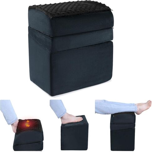ROYALAY Adjustable Foot Rest for Under Desk at Work with Feet Warm Pocket, Ergonomic Foot Stools for Under Office Desk, Leg Rest for Desk with Machine Washable Cover in Saudi Arabia