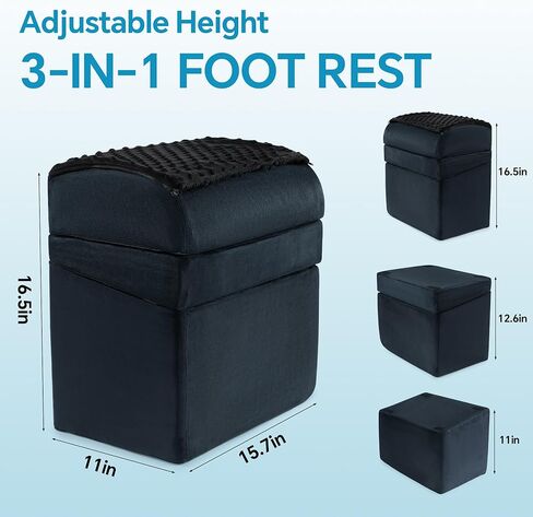 ROYALAY Adjustable Foot Rest for Under Desk at Work with Feet Warm Pocket, Ergonomic Foot Stools for Under Office Desk, Leg Rest for Desk with Machine Washable Cover in Saudi Arabia