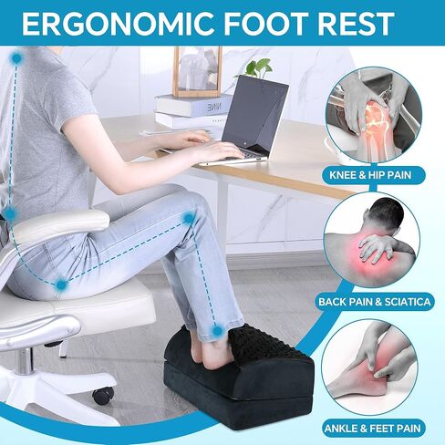 ROYALAY Adjustable Foot Rest for Under Desk at Work with Feet Warm Pocket, Ergonomic Foot Stools for Under Office Desk, Leg Rest for Desk with Machine Washable Cover in Saudi Arabia