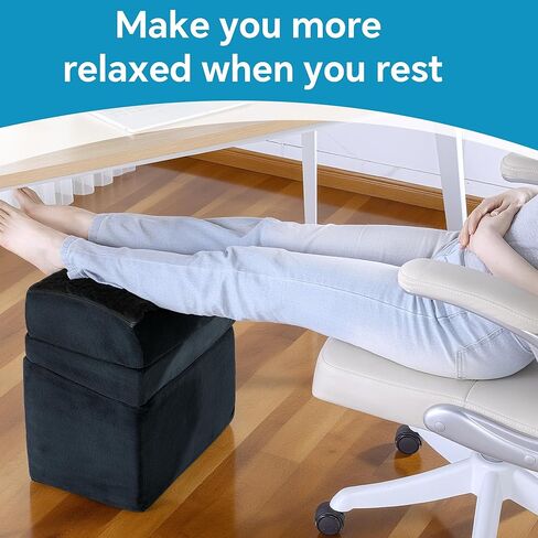 ROYALAY Adjustable Foot Rest for Under Desk at Work with Feet Warm Pocket, Ergonomic Foot Stools for Under Office Desk, Leg Rest for Desk with Machine Washable Cover in Saudi Arabia