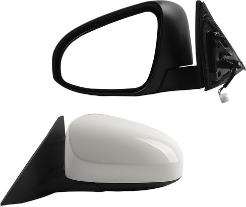 Dasbecan Left Driver Side Door Mirror Compatible with 2012-2014 Toyota Camry Manual Folding Power Glass Non-Heated Replaces# TO1320275 8790906400 8790906401 White (3Pins) in Kuwait