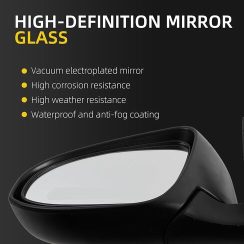 Dasbecan Left Driver Side Door Mirror Compatible with 2012-2014 Toyota Camry Manual Folding Power Glass Non-Heated Replaces# TO1320275 8790906400 8790906401 White (3Pins) in Kuwait