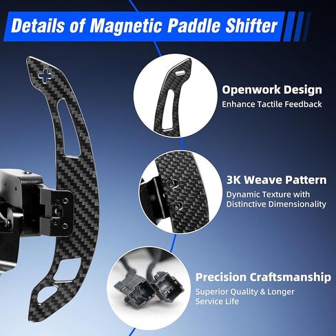 Magnetic Paddle Shifter for 2015-2025 Ford F150 Raptor/R Lariat King Ranch Platinum Tremor Limited 100% Real Carbon Fiber Steering Wheel Paddle Extensions (Openwork Design) in Saudi Arabia