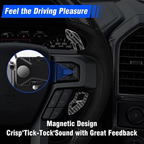 Magnetic Paddle Shifter for 2015-2025 Ford F150 Raptor/R Lariat King Ranch Platinum Tremor Limited 100% Real Carbon Fiber Steering Wheel Paddle Extensions (Openwork Design) in Saudi Arabia