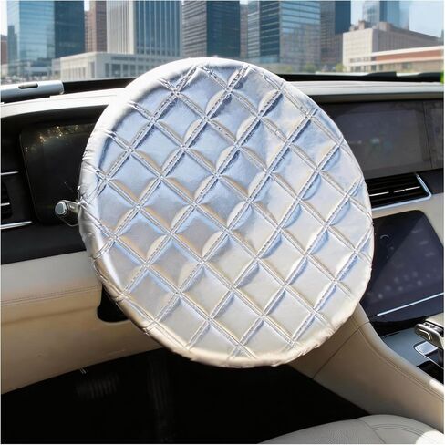 Car Steering Wheel Cover Sun Shade,3-Layer Aluminum Film Car Wheel Cover Protects Against Sun Damage,Universal Sterring Wheels Covers Cars Accessories for Cars,SUVs in Kuwait