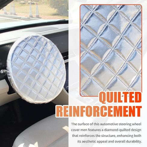Car Steering Wheel Cover Sun Shade,3-Layer Aluminum Film Car Wheel Cover Protects Against Sun Damage,Universal Sterring Wheels Covers Cars Accessories for Cars,SUVs in Kuwait