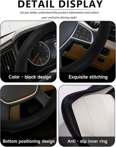 Heavy Duty 17.5-18 Inch Steering Wheel Cover - Fits Freightliner/Kenworth/Peterbilt & More Semi Trucks - Anti-Slip Wear Resistant (Black) in Saudi Arabia