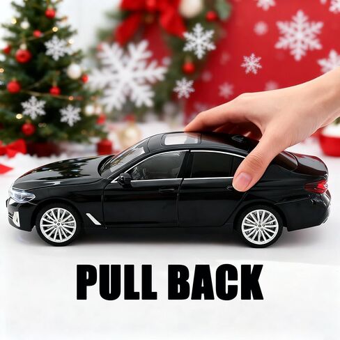 1/24 Scale BMW 530Li Metal Model Car Pull Back Car Toys with Light and Sound Toys Car Collectible Model for Kids Gift(Black) in Saudi Arabia