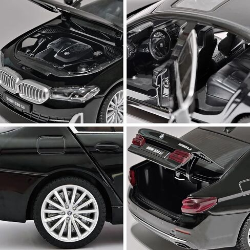 1/24 Scale BMW 530Li Metal Model Car Pull Back Car Toys with Light and Sound Toys Car Collectible Model for Kids Gift(Black) in Saudi Arabia