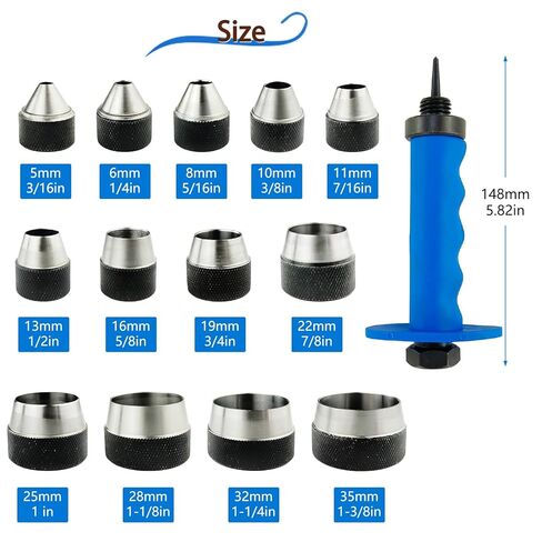 14Pcs 14 in 1 Gasket Hollow Punch Kit, 14Pcs Hollow Leather Hole Punch Set 3/16" to 1-3/8"(5mm-35mm) Sizes with Storage Case for Plastic, Rubber, Leather Crafting in Saudi Arabia