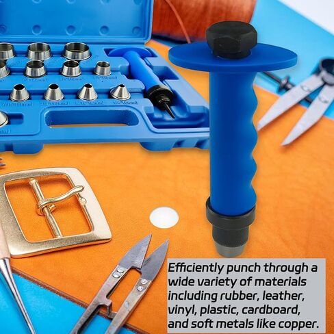 14Pcs 14 in 1 Gasket Hollow Punch Kit, 14Pcs Hollow Leather Hole Punch Set 3/16" to 1-3/8"(5mm-35mm) Sizes with Storage Case for Plastic, Rubber, Leather Crafting in Saudi Arabia