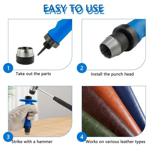 14Pcs 14 in 1 Gasket Hollow Punch Kit, 14Pcs Hollow Leather Hole Punch Set 3/16" to 1-3/8"(5mm-35mm) Sizes with Storage Case for Plastic, Rubber, Leather Crafting in Saudi Arabia