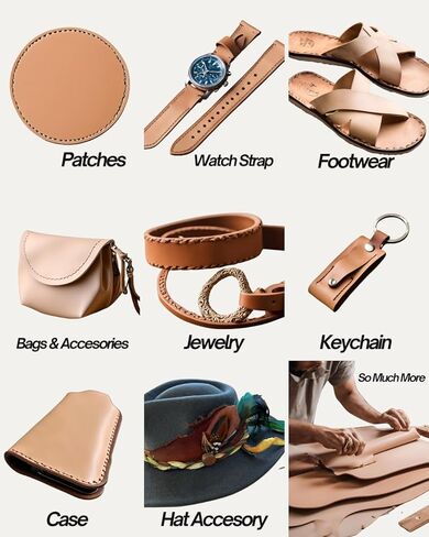 Tooling Leather for DIY Projects, Leatherworking, and Sewing - Premium Natural Veg Tan Leather for Crafting & Workshops - Leather Scraps and Remnants: Sold by The Pound (1 LB) in Saudi Arabia