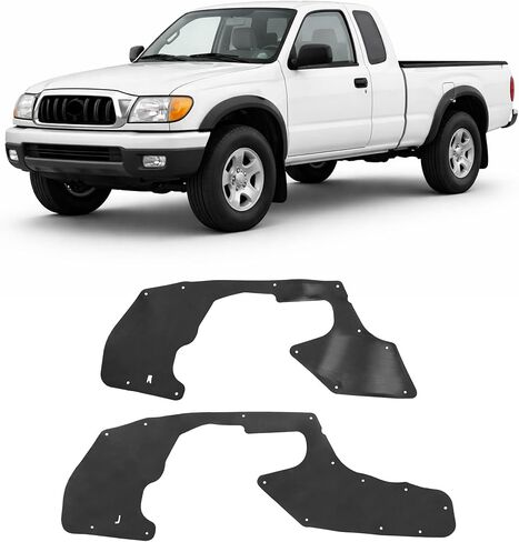 مجموعة من دروع سبلاش المتوافقة مع 1995-2004 Toyota Tacoma Wheel Liner Seal Splash Guard Fender Liner Shields Seal مع مشابك مطاطية (EPDM) غير مكتملة باللون الأسود الأيسر + الأيمن in Kuwait