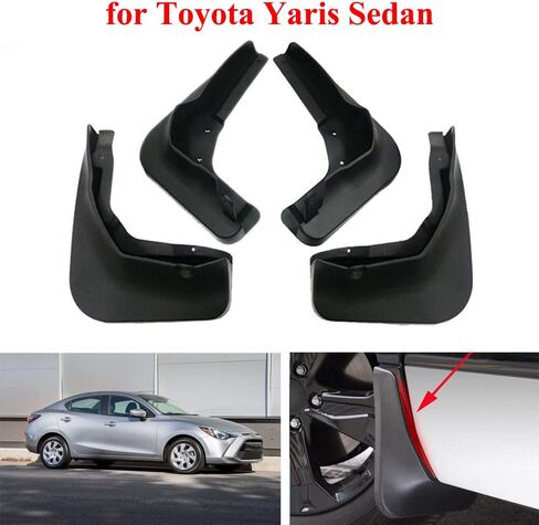 4Pcs Mud Guards Auto Mud Flaps Splash Guards Exterior Guards Fender Compatible with Toyota Yaris Sedan 2014 2015 2016 2017 2018 2019 2020 2021 2022 2023 2024 2025 2026 Mudguards Mudflaps in Saudi Arabia