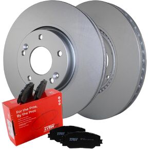 Coated Vented 300mm Disc Rotors and TRW Pro Ceramic Slotted Pad Set with Hardware and Acoustic Sensors Front Brake Kit For Hyundai Sonata Kia Optima Front Wheel Drive FWD 2011-2015 in Saudi Arabia