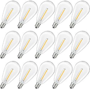 BORT S14 LED Replacement Light Bulb, Shatterproof Outdoor String Light Bulbs, 1 Watt to Replace 11Watts Incandescent Bulb, E26 Regular Medium Screw Base, 2200K Warm White, Non-Dimmable (15 Pack) in Saudi Arabia
