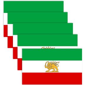 5 PCS Former Iran Lion Flag Sticker,6x3.5 in Old Iranian Decal,Large Banner Decor for Car Bumper Window Laptop in Saudi Arabia