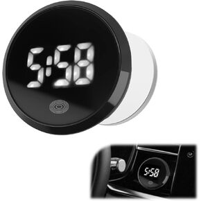 Touch Control Car Clocks for Dash Stick On,Luminous LED Mini Digital Clock Clearly Displays Time,Round HD Clock for Car Dashboard with Adhesive Backing Cars Interior Accessories in Saudi Arabia