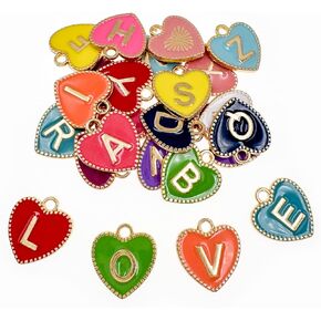 Enamel Letter Initial Charms A-Z Alphabet Gold Plated Alloy for Jewelry Making Bracelet Necklace Earring Pendant Craft Supplies DIY Accessories in Kuwait