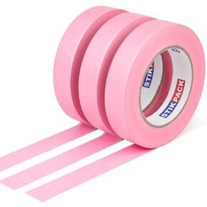 3 Rolls Premium Pink Painters Tape 0.94" x 55 Yards, Automotive Masking Tape, Paint Tape for Multi-Purpose, Painting, Painter's, DIY Crafts Arts Decoration Labeling No Residue, Easy Removal in Saudi Arabia
