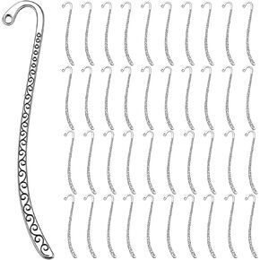 40 Pcs Metal Book Mark,Antique Silver Bookmark Charms – Vintage Bookmark Charm with Loop, Multi-Use Hairpin Clips & Jewelry Making Charms for DIY Crafters in Saudi Arabia