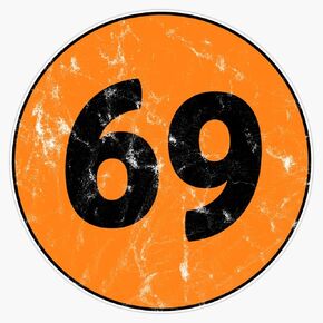 69 1969 شعار مستدير المتعثرة صيف الحب سباق عدد ملصق فينيل مقاوم للماء ملصقات للسيارة متعددة الأشكال نافذة الكمبيوتر المحمول ملصق مائي 5" in Kuwait