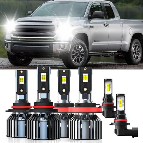 Lights Fit For Toyota Tundra 2007-2013, 9005 High Beam H11 Low Beam 9145 Fog Light Bulbs, High Power 6500K White Light, Pack of 6 (Toyota Tundra 2007 2008 2009 2010 2011 2012 2013) in Saudi Arabia