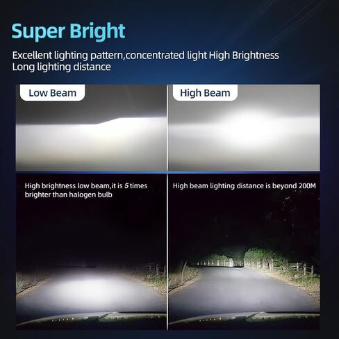 Super-Bright Light Bulbs Combo Pack Fit for 2011-2014 Ford Edge 9012 High Low Beam 30000LM 6000K 500% Brightness with Cooling Fan Plug N Play Pack of 2 in Saudi Arabia