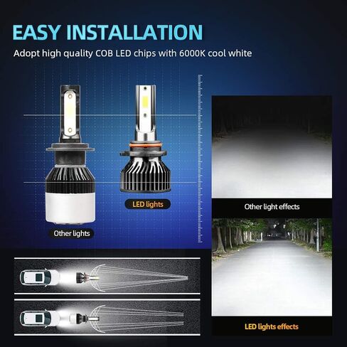 Super-Bright Light Bulbs Combo Pack Fit for 2011-2014 Ford Edge 9012 High Low Beam 30000LM 6000K 500% Brightness with Cooling Fan Plug N Play Pack of 2 in Saudi Arabia