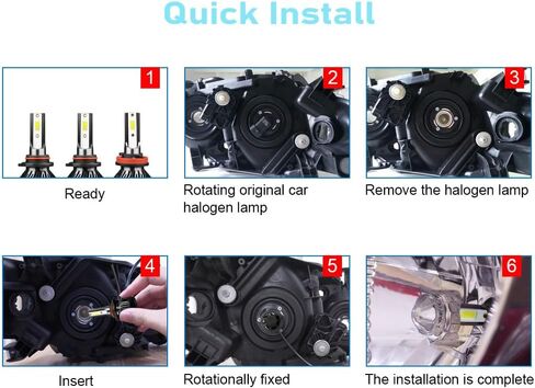 Super-Bright Light Bulbs Combo Pack Fit for 2011-2014 Ford Edge 9012 High Low Beam 30000LM 6000K 500% Brightness with Cooling Fan Plug N Play Pack of 2 in Saudi Arabia