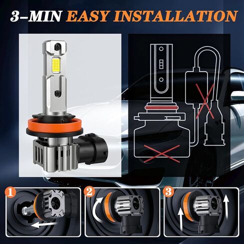 H11 LED Fog Light Bulbs 25W 30000LM CSP Chips 3000K Yellow & 6500K White 1:1 Plug and Play IP68 Waterproof Light Bulbs for Cars SUV Trucks in Saudi Arabia