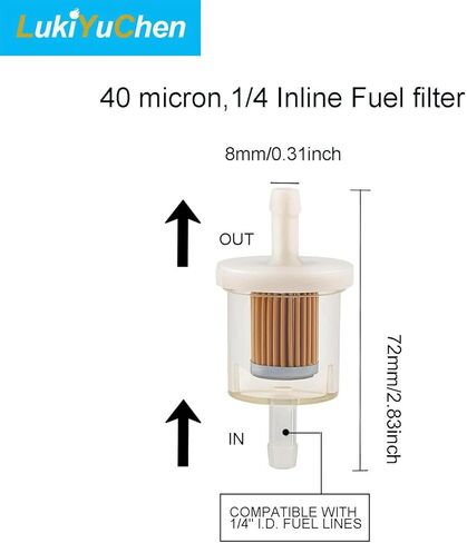 691035 493629 Fuel Filter for Brigs Straton 40 Micron 1/4 Inline Fuel Filter 12hp 17.5hp 27hp 35hp Engine Parts Replace 49019-7001 49019-7005 49019-0014 7-07061 Lawn Mower (2/Pack) in Saudi Arabia