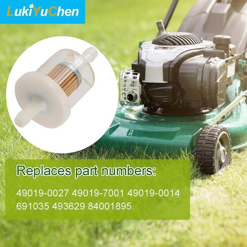 691035 493629 Fuel Filter for Brigs Straton 40 Micron 1/4 Inline Fuel Filter 12hp 17.5hp 27hp 35hp Engine Parts Replace 49019-7001 49019-7005 49019-0014 7-07061 Lawn Mower (2/Pack) in Saudi Arabia