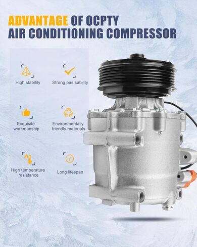 OCPTY AC Compressor for 2002 2003 2004 2005 for Honda Civic 1.7L 2.0L 38800PLMA021M2 38810PLMA12 638950 77613 1521923 1522071 DW77613 10345220 78613 5511266 in Kuwait