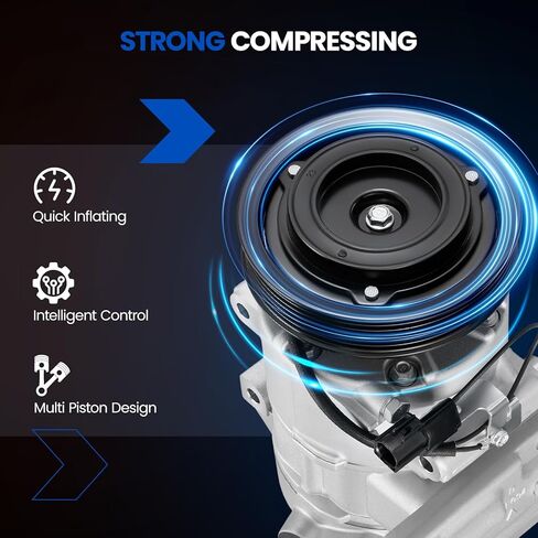 97701-1R000 Air Conditioning A/C Compressor with Clutch Compatible with Hyundai Accent 2012-2014, Compatible with Hyundai Veloster 2012-2017, L4 1.6L in Kuwait