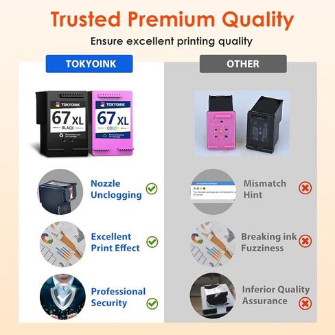 TOKYOINK 67XXL Printer Ink Compatible for HP67 HP 67XL Ink Cartridges Black Color Combo Pack Compatible for HP Ink 67 Fit for DeskJet 2700e 2855e 2827e 2755e 2755 4155e 4255e for Envy 6055e Printer in Saudi Arabia