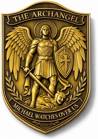 Archangel Gabriel Car Medal Emblem, St Archangel Bless Driving Safety, Thoughtful Gift for Drivers Friends&Families, Auto Decor for Home&Travel in Saudi Arabia
