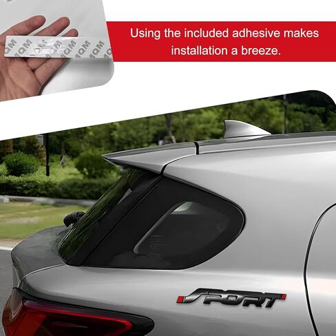 2 PCS Metal Car Sport Sticker, 3D Letter Auto Bumper Badge with Strong Adhesive, Waterproof Sport Decal Exterior Decor for Bumper Tailgate Side Fender, Car Accessories (Black) in Saudi Arabia