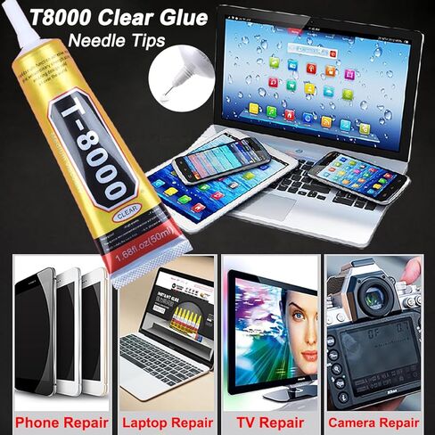 T8000 Glue Clear with Precision Tip for Cell Phones Mobile Repair Kits Electronics LCD Computer Watch Speakers Tablet Earbuds, 4Pcs 15ML 50ML 110ML Transparent T-8000 Adhesive Craft Rhinestone Jewelry in Saudi Arabia