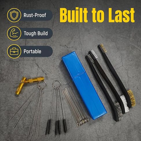 Carburetor Cleaning Kit Tool, 31Pcs Carb Jet Cleaner Tool Set with Dual-Ended Brushes, Cleaning Needles, Hooks & Wrench for Motorcycle ATV Chainsaw Welder Small Engine Maintenance in Saudi Arabia